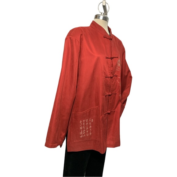 * NEW * Gorgeous  Unisex Embroidery Cheongsam Chinese jacket Size XL - Picture 10 of 16